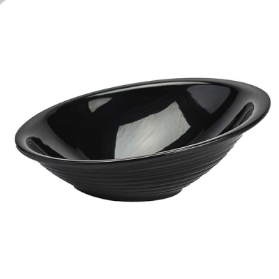 Melamine Slanted Bowl Black 23cm