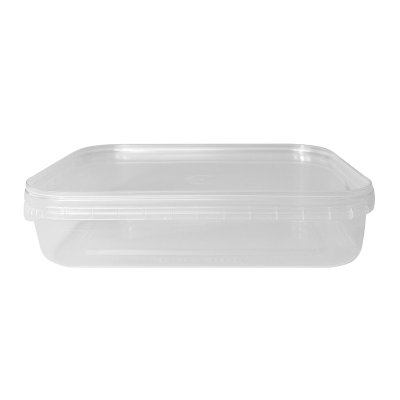 Microwaveable Clear Tamper Evident Rectangular Container and Lid 500ml (Pack 480)