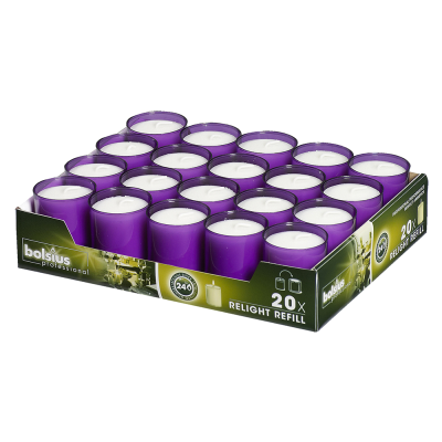 Bolsius Relight Refills Purple (Pack 20)