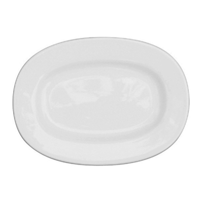 Alchemy White Rimmed Oval Plate 8" (Pack 12)