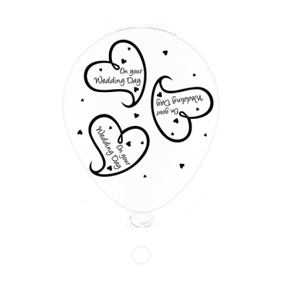 Latex Balloons Wedding Day (Pack 8)