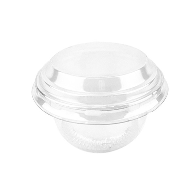 Disposable Clear Plastic Desert Cup & Lid 8oz (Pack 100)