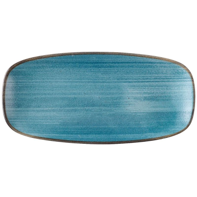 Churchill Stonecast Raw Teal Chefs Oblong Plate 10.6" x 5" (Pack 12)