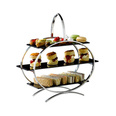 Cake Stand 3 Tier with Acrylic Inserts 34 x 14 x 40cm