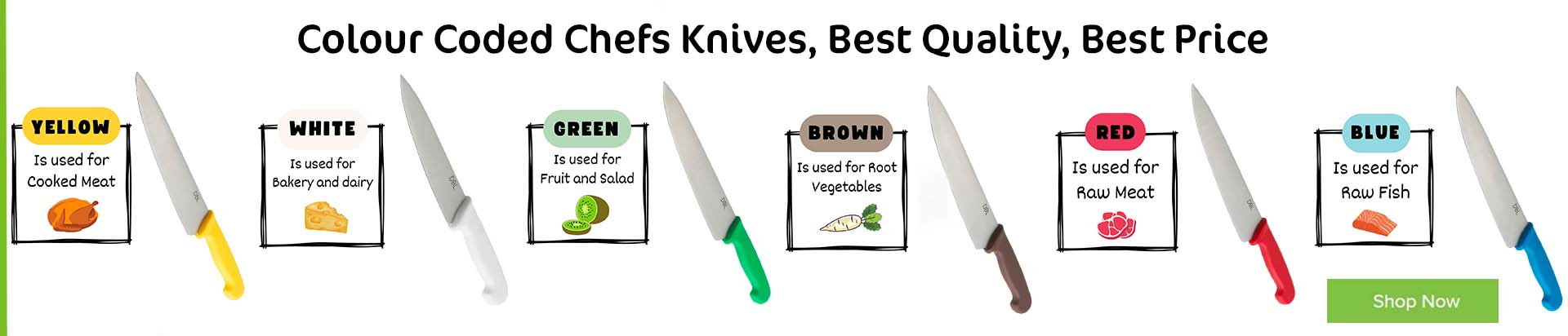 Chefs Colour Codded Knives