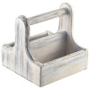 White Wooden Table Caddy Small