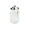 Medium Hexagon Glass Jar With Stainless Steel Lid 780ml