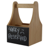 Natural Wooden 2 Compartment Table Caddy with Chalkboard