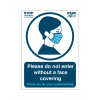 Please Wear Your Face Covering at all Times A5 Self Adhesive Vinyl Notice