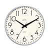 Acctim Earl 250mm Analog Wall Clock, Non Ticking sweep seconds hand - Chrome
