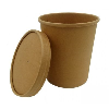 Kraft Paper Soup Cup and Lid 340ml/12oz (Pack 25)