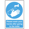 Self Adhesive Wash Your Hands after going to the Toilet Sign