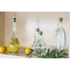 Tablecraft Oil & Vinegar Bottle, Green Glass Tint, Stainless Steel Pourer, 475ml (16oz) with oil