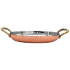 Copper Plated Hammered Oval Serving Dish with Brass Handles 19cm
