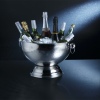BarCraft Hammered Stainless Steel Champagne Bowl with Bottles