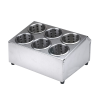 Cutlery Holder 6 Cup Rectangular Stainless Steel