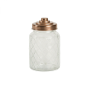 Medium Lattice Glass Jar With Copper Finish Lid 950ml