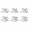Luminarc Trianon White Cup & Saucer 22cl (Includes 6 cups and 6 saucers)