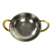 Round Karahi Serving Dish with Brass Handle 15cm