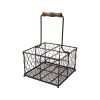 Provence 4 Bottle Wire Caddy Holder in Rustic Brown 197 x 197 x 300mm