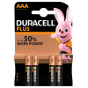 Duracell Plus Power Batteries AAA (Pack 4)