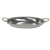 Stainless Steel Oval Dish with Brass Handle 21.5cm