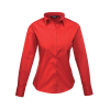 Women's Poplin Long Sleeve Blouse Red 14 / L