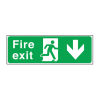 Self Adhesive Fire Exit Arrow Down Sign
