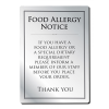 Brushed Silver Food Allergy Notice A4