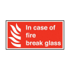 Self Adhesive In Case of Fire Break Glass Sticker 100 x 200mm