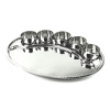 Deluxe Steel Hammered Thali Set (1 Tray & 5 Bowls)