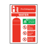 Polypropylene Extinguisher Safety Water Sign