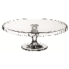 Patisserie Footed Glass Round Service Plate Downturn Edge 33cm