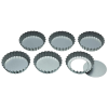 KitchenCraft Set of six Loose Base Tart Tins 10cm (Pack6)