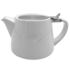 White Ceramic Stackable Teapot With Stainless Steel Lid & Infuser 18oz / 51cl