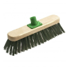 Wooden Broom Head and Handle Complete 12" Green PVC