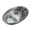 Oval Vegetable Dish Stainless Steel 2 Division 12"