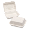 Bagasse White F+C Box Small (190x150x70mm/7.5x6x2.5") HB9 (Pack 50)