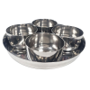 Stainless Steel Simple Pickle Tray Set with 4 Large Ramekins