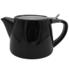 Black Ceramic Stackable Teapot With Stainless Steel Lid & Infuser 18oz / 51cl