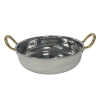 Stainless Steel Round Hammered Gratin Dish with Brass Handles 6" / 15.5cm