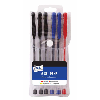 Just Stationery 6 Gel Ink Pens Blue, Black, Red Ink (Pack 6)