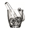 Sylvana Glass Ice Bucket with Tongs 13cm high