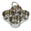 Large Stainless Steel Food Server 4 Pots (Bowl 4.5"x3")