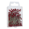 Round Headed 4cm Red Pearl Pins (Pack 144)