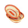 Small Deluxe Oval Woven Basket With Orange Trim 25x20cm