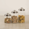 Small Hexagon Glass Jar With Stainless Steel Lid 490ml