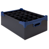 Glassware Box in Black - 24 Compartment 500 x 345 x 165mm Single - LID SOLD SEPARATELY