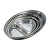 Oval Vegetable Dish Stainless Steel 2 Division 10"