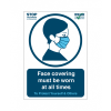 Please Wear Your Face Covering at All Times A4 Self Adhesive Vinyl Notice
